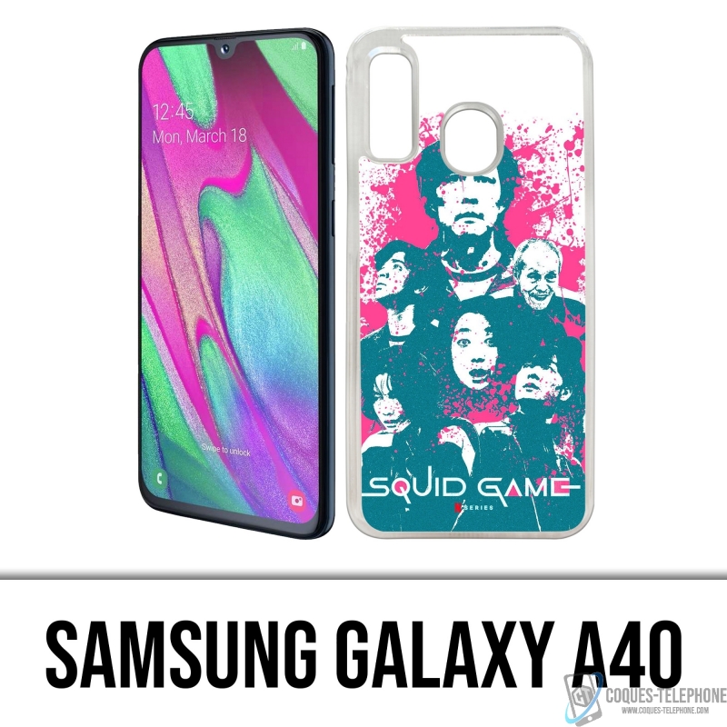Samsung Galaxy A40 Case - Squid Game Characters Splash