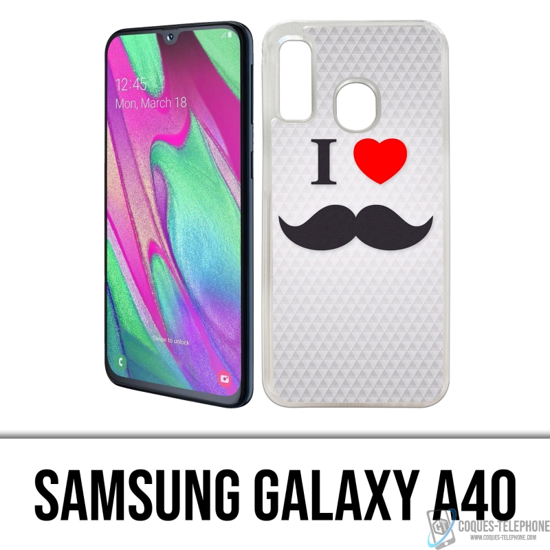 Samsung Galaxy A40 case - I Love Mustache