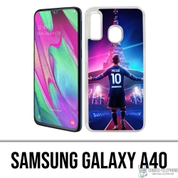 Coque Samsung Galaxy A40 - Messi PSG Paris Tour Eiffel