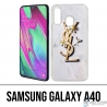 Funda Samsung Galaxy A40 - YSL Yves Saint Laurent Marble Flowers