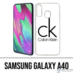 Samsung Galaxy A40 Case - Calvin Klein Logo White