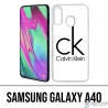 Custodia Samsung Galaxy A40 - Logo Calvin Klein Bianco