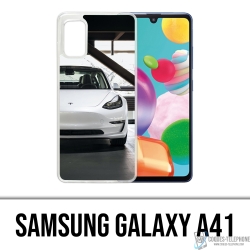 Funda Samsung Galaxy A41 - Tesla Model 3 Blanca