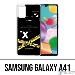 Custodia per Samsung Galaxy A41 - Righe incrociate bianco sporco