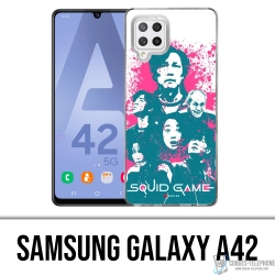 Funda Samsung Galaxy A42 - Splash de personajes del juego Squid