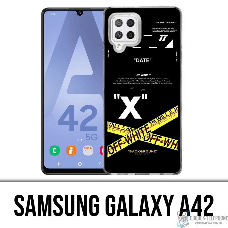 Funda Samsung Galaxy A42 - Líneas cruzadas en blanco hueso