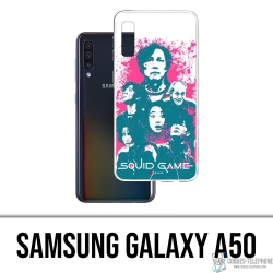Funda Samsung Galaxy A50 - Splash de personajes del juego Squid