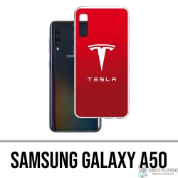 Custodia Samsung Galaxy A50 - Logo Tesla Rosso
