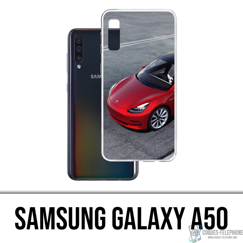 Custodia per Samsung Galaxy A50 - Tesla Model 3 Rossa