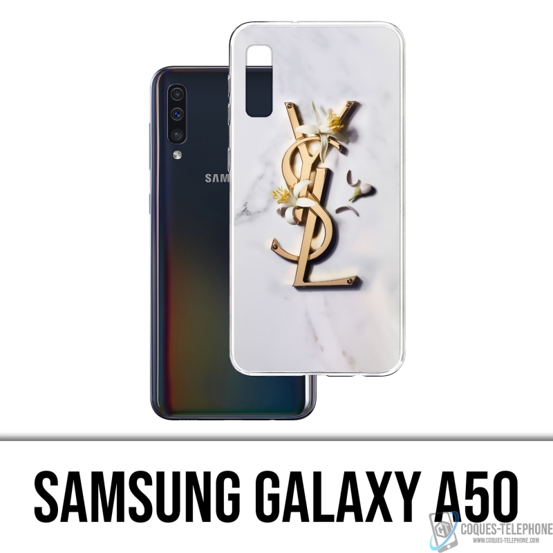 Cover Samsung Galaxy A50 - YSL Yves Saint Laurent Marble Flowers