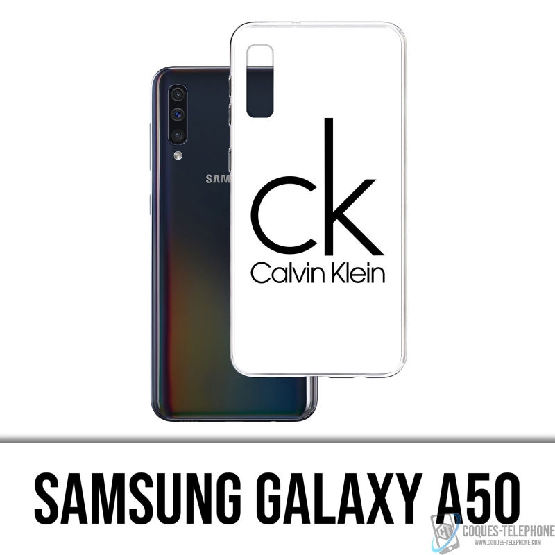 Coque Samsung Galaxy A50 - Calvin Klein Logo Blanc