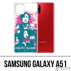 Funda Samsung Galaxy A51 - Splash de personajes del juego Squid