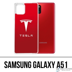 Coque Samsung Galaxy A51 - Tesla Logo Rouge