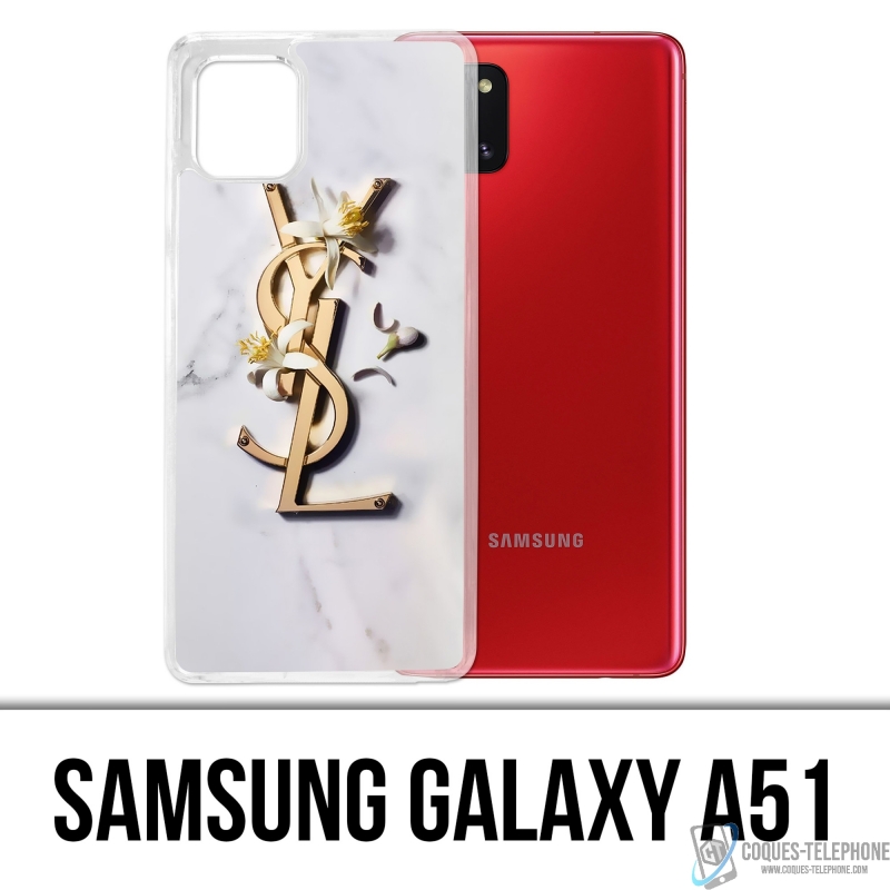 Cover Samsung Galaxy A51 - YSL Yves Saint Laurent Marble Flowers