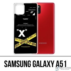 Custodia per Samsung Galaxy A51 - Righe incrociate bianco sporco