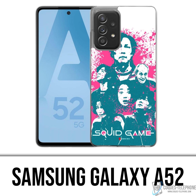 Funda Samsung Galaxy A52 - Splash de personajes del juego Squid