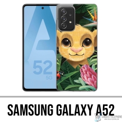 Coque Samsung Galaxy A52 - Disney Simba Bebe Feuilles