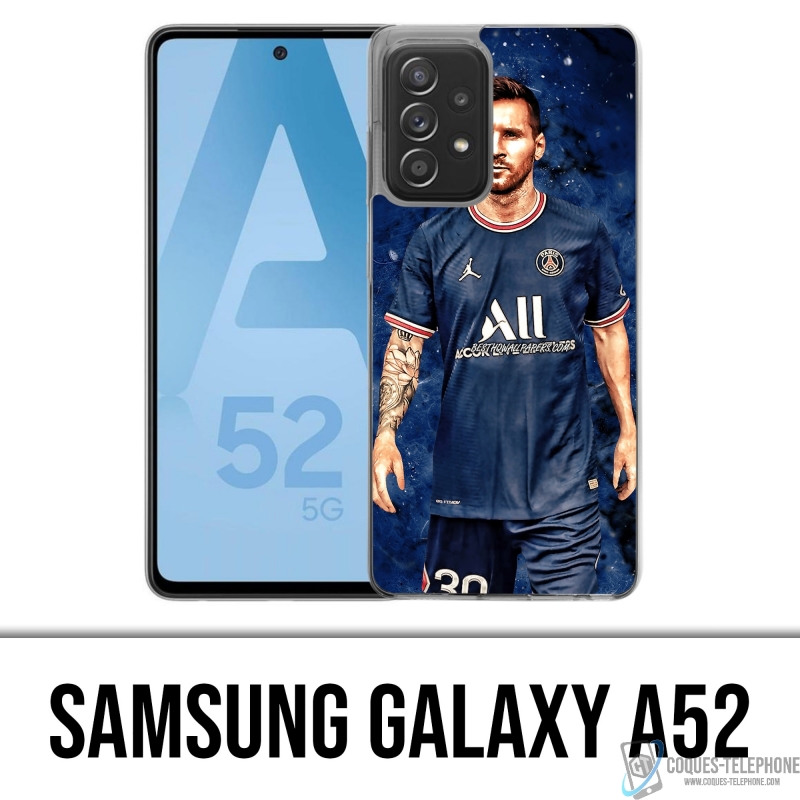 Coque Samsung Galaxy A52 - Messi PSG Paris Splash