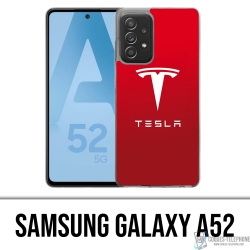 Coque Samsung Galaxy A52 - Tesla Logo Rouge