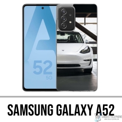 Custodia per Samsung Galaxy A52 - Tesla Model 3 bianca