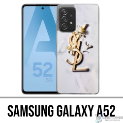Coque Samsung Galaxy A52 - YSL Yves Saint Laurent Marbre Fleurs