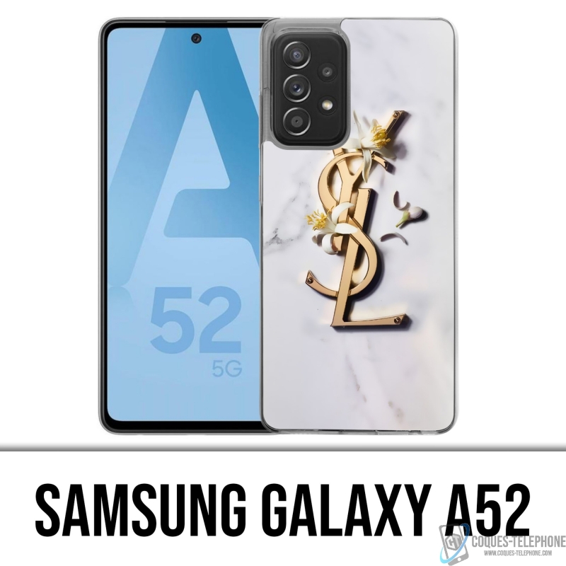 Cover Samsung Galaxy A52 - YSL Yves Saint Laurent Marble Flowers