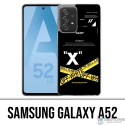 Custodia per Samsung Galaxy A52 - Righe incrociate bianco sporco