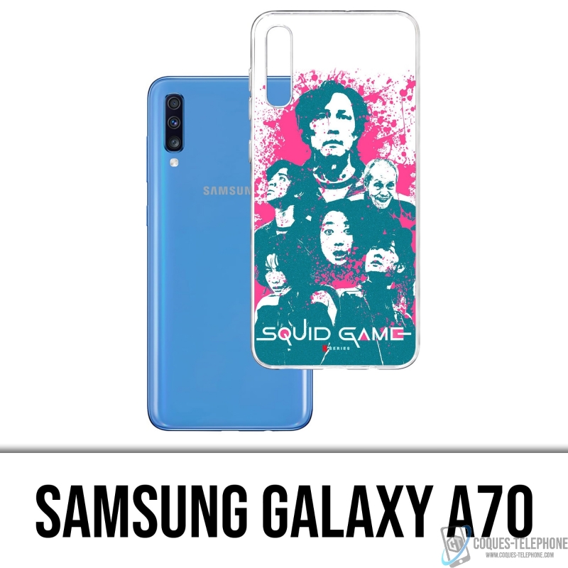 Funda Samsung Galaxy A70 - Splash de personajes del juego Squid