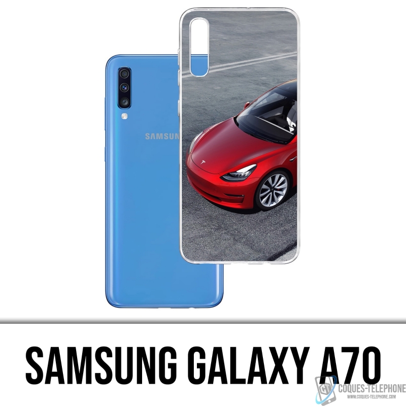 Samsung Galaxy A70 Case - Tesla Model 3 Red