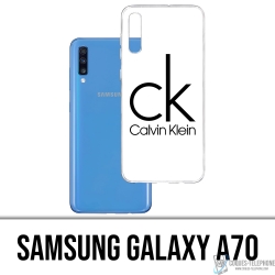 Coque Samsung Galaxy A70 - Calvin Klein Logo Blanc