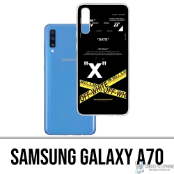 Custodia per Samsung Galaxy A70 - Righe incrociate bianco sporco