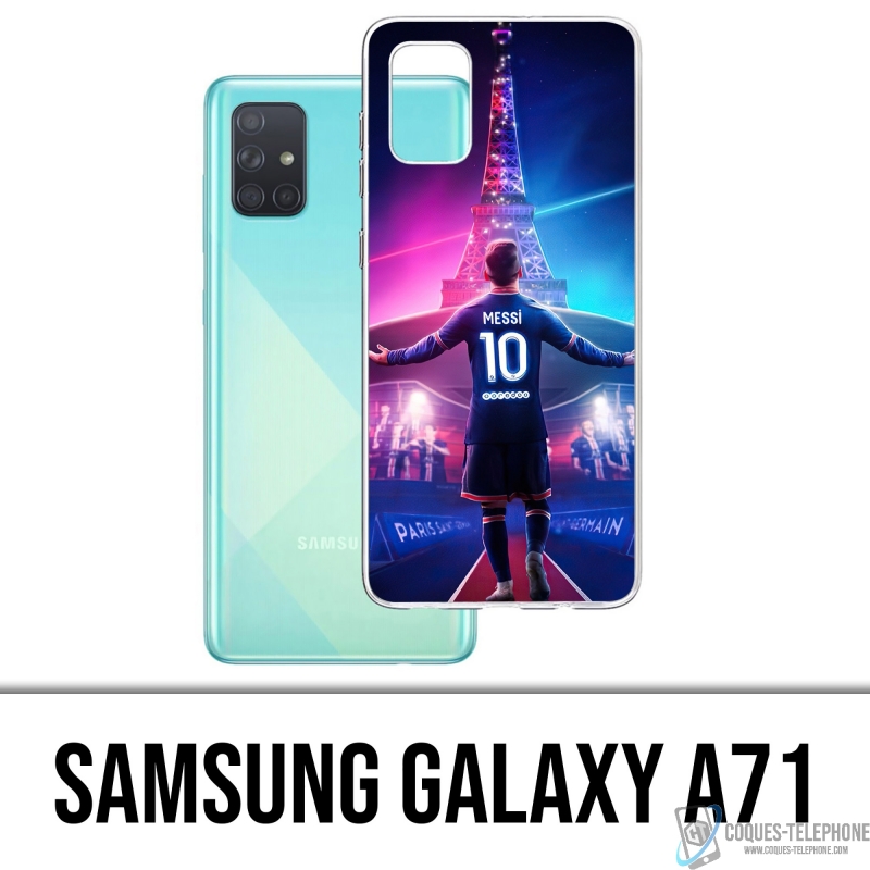 Coque Samsung Galaxy A71 - Messi PSG Paris Tour Eiffel
