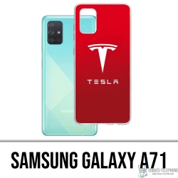 Samsung Galaxy A71 Case - Tesla Logo Red