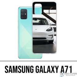 Samsung Galaxy A71 Case - Tesla Model 3 Weiß