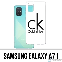 Coque Samsung Galaxy A71 - Calvin Klein Logo Blanc