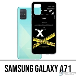 Custodia per Samsung Galaxy A71 - Righe incrociate bianco sporco