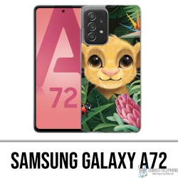 Coque Samsung Galaxy A72 - Disney Simba Bebe Feuilles