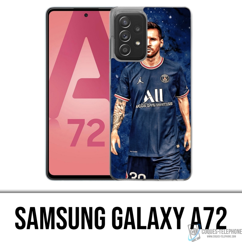Coque Samsung Galaxy A72 - Messi PSG Paris Splash