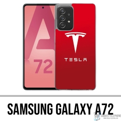 Funda Samsung Galaxy A72 - Tesla Logo Rojo