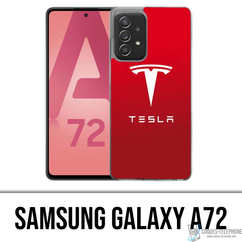 Coque Samsung Galaxy A72 - Tesla Logo Rouge