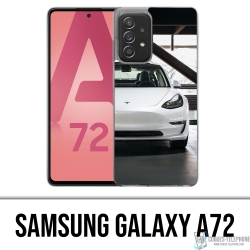 Samsung Galaxy A72 Case - Tesla Model 3 Weiß