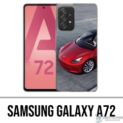 Coque Samsung Galaxy A72 - Tesla Model 3 Rouge