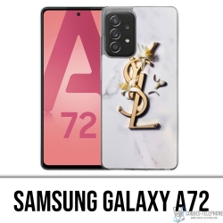 Coque Samsung Galaxy A72 - YSL Yves Saint Laurent Marbre Fleurs