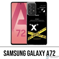Custodia per Samsung Galaxy A72 - Righe incrociate bianco sporco