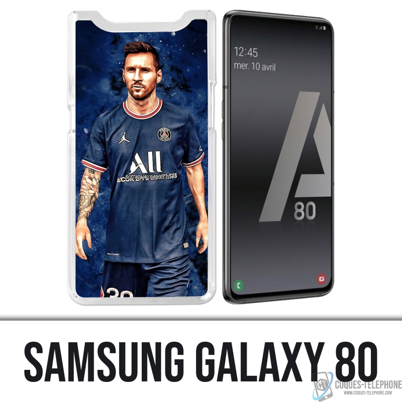 Coque Samsung Galaxy A80 / A90 - Messi PSG Paris Splash