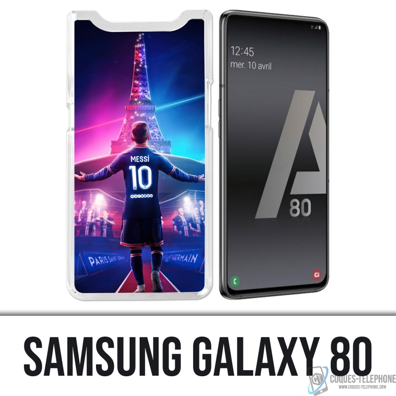 Coque Samsung Galaxy A80 / A90 - Messi PSG Paris Tour Eiffel