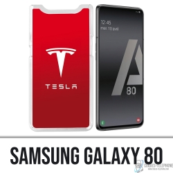 Custodia per Samsung Galaxy A80 / A90 - Logo Tesla rosso