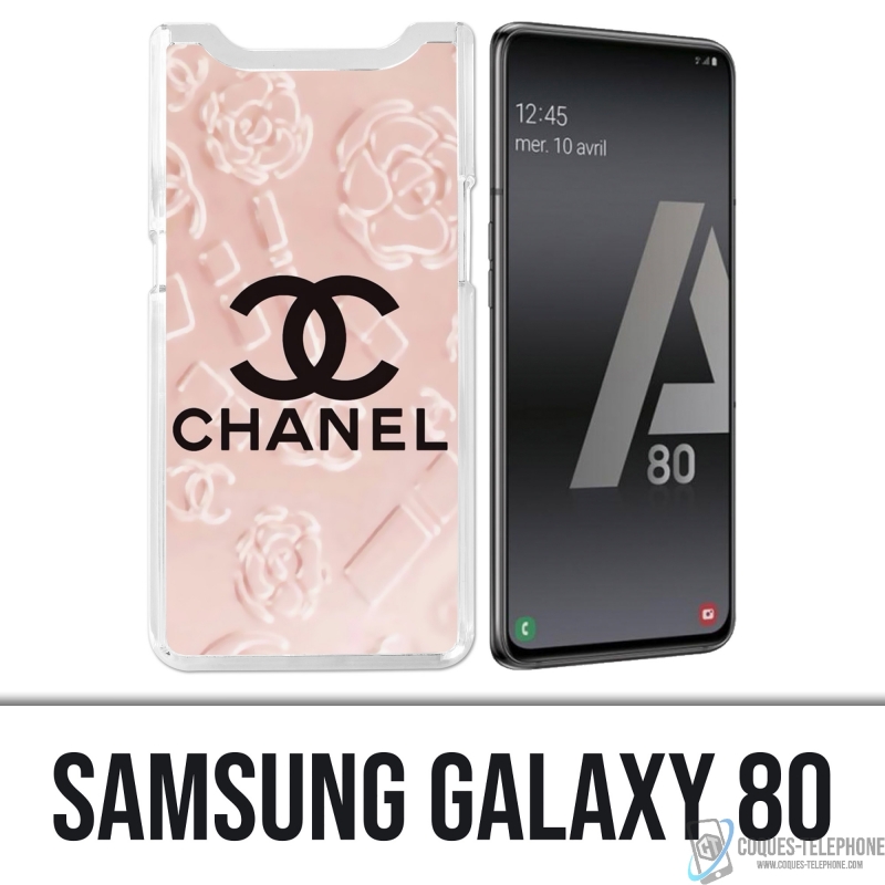 Custodia Samsung Galaxy A80 / A90 - Sfondo rosa Chanel