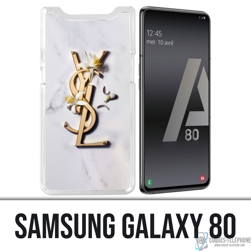 Coque Samsung Galaxy A80 / A90 - YSL Yves Saint Laurent Marbre Fleurs