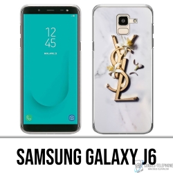 Coque Samsung Galaxy J6 - YSL Yves Saint Laurent Marbre Fleurs
